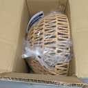 Hemp Rope Woven Pendant Light Woven Light Fixture Boho Chandelier Light Fixture Wicker Pendant Lights Rattan Lights Pendant Dome Wicker Chandelier for Dining Room Kitchen Island(Bulb Incl.