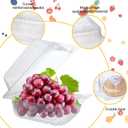 200 x Jizvxe 200 Pcs Clear Plastic Take out Containers,Disposable Fancy Hinged Top Square Clamshell Food Boxes,Cake Slice Containers Clamshell Takeout Tray with Clear Lids,5.3x4.7x2.8 Inch