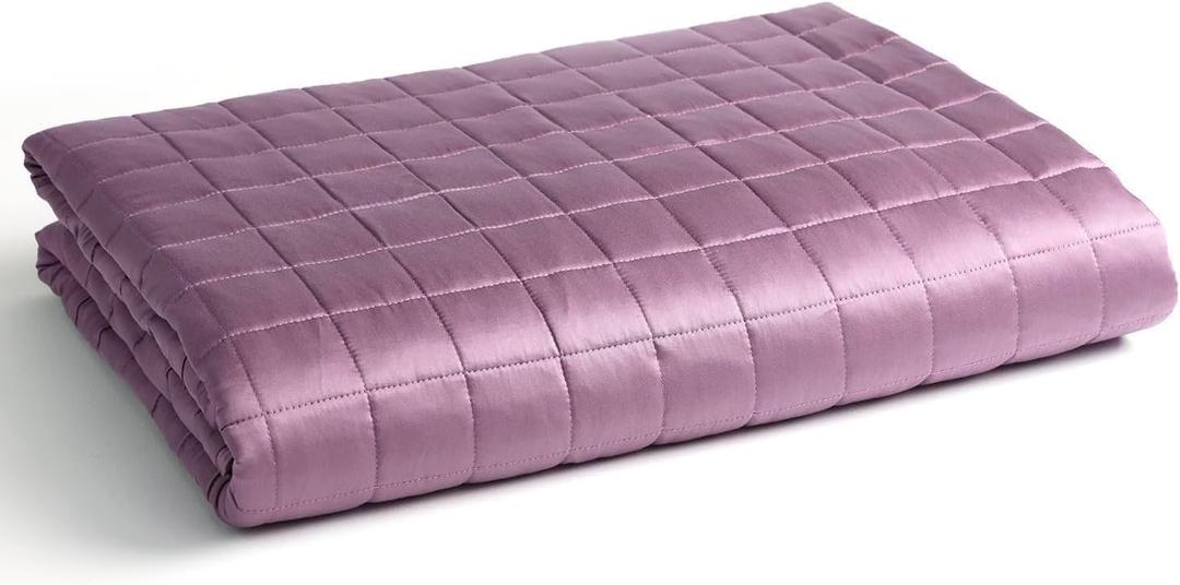 YnM Cooling Weighted Blanket for Adults, 15lbs Heavy Bed Throw for One Person of 140lbs, Perfect for Hot Sleepers or Warm Climates with Rayon/Glass Beads(60x80 Inches, Queen Bed, Fuchsia Purple