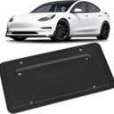 109684400B Rear License Plate Frames for 2017-2023 Tesla Model 3 and 2020-2025 Model Y Car, Rear Plate Holder with 4 Brass Mounting Screw Holes, Rust Proof Rattle Proof License Plate Holder Bracket