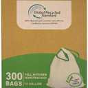 TYPLASTICS 300 Count 13 Gallon Tall Kitchen Drawstring Trash Bags, GRS Compliant, Eco-Friendly Recycled Material