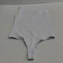 REORIA Butsmooth Womens Trendy Sexy Plunge Deep V Neck Sleeveless V Backless Going Out Tank Bodysuits Tops (Medium, White)