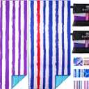 2 Pack Microfiber Oversized Lightweight Beach Towel 71"x32" XL Extra Large Thin Sand Free Towels Travel Swim Pool Yoga Gym Camping for Adults Women Men Beach Essentials Accessories Vacation Gift