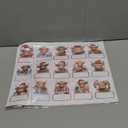 Whaline 120 Pcs Christmas Highland Cow Name Tags Gift Labels Poinsettia Cattle Self Adhesive Name Tag Stickers for Xmas Present Holiday Decor