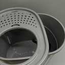 Amazon Basics Large Cat Litter Box with High Sides, Top Entry, Odor Control, Includes Scoop, 20.5 x 14.75 x 14.38 inches, Grey