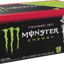 Monster Energy Strawberry Shot, Green, Original, Energy Drink, 16 Ounce (Pack of 15) (EXP 12/31/26)