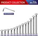 1/4-20 x 3 Inch 20Pcs Flat Head Hex Socket Cap Screws Bolts Barrel Nuts Kit, 304 Stainless Steel 18-8, Full Thread by SG TZH (with Hex Spanner) (Silver)