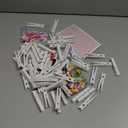 LIENATSER 60 Set Cheer Pins Spirit Clips Include 60 Wooden Colored Clothes Pins 94 Mini Resin Animals and Self Adhesive Stickers Pen for Cheerleading Backpacks Cheer Gifts Bulk (White)