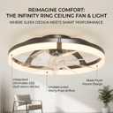 Ceiling Fans with Lights, 20 Inch Low Profile Flush Mount Ceiling Fan, 3000K-6500K, Stepless Dimming Fan Light, 6 Speeds, Ceiling Fan with Air Circulation for Smaller Rooms, Remote Control with Timer