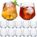 Champagne Glasses Set of 12, 13 oz Heavy Base Glasses Drinking Glasses for Scotch, Cocktail, Whiskey and Juice, Dishwasher Safe Glassware, Gifts for Friend, Ideal Glassware for Special Moments