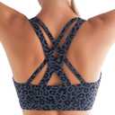 RUNNING GIRL Sports Bra for Women High Support, Criss-Cross Back Padded Strappy Sports Bras Yoga Bra with Removable Cups (XL)