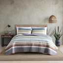 Eddie Bauer - Queen Quilt Set, Cotton Reversible Bedding with Matching Shams, Lightweight Home Decor for All Seasons (Salmon Ladder Multi, Queen)