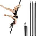 Dreamlin 9.8ft/3m Aerial Flying Dance Pole Portable Suspension Yoga Fitness Tube Hanging Rotary Silicone Steel Dancing Pole Gym Equipment for Home (Black)