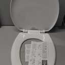 Bemis 7300SLEC Slow Close Toilet Seat, Easy Clean Hinges and Durable Plastic Seat, Made in USA, Elongated, White