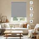 SUNOFF Cordless No Drill Blackout Cellular Shades, 33" W x 48" H, Grey