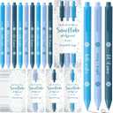 Cholemy 48 Pcs Winter Snowflake Ballpoint Pens Bulk Gifts with Snowflake Inspirational Quote Cards Motivational Snow Black Ink Pen for Coworkers Students Nurses Employees