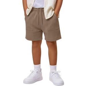 Xaatren Boy Athletic Baggy Shorts | Elastic Waist, Drawstring, Side Pockets, Teen Shorts, Summer Bottoms, Lightweight, Comfortable, Casual, 5-16 Years