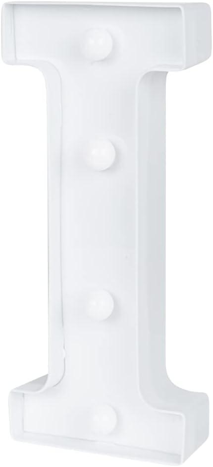 Restaurantware Illumify 5.4 x 1.2 x 8.7 Inch Light Up Letter 1 Durable Marquee LED Light - Letter I Touchproof White Plastic Party Light Keyhole Slot For Parties Weddings Or Special Events