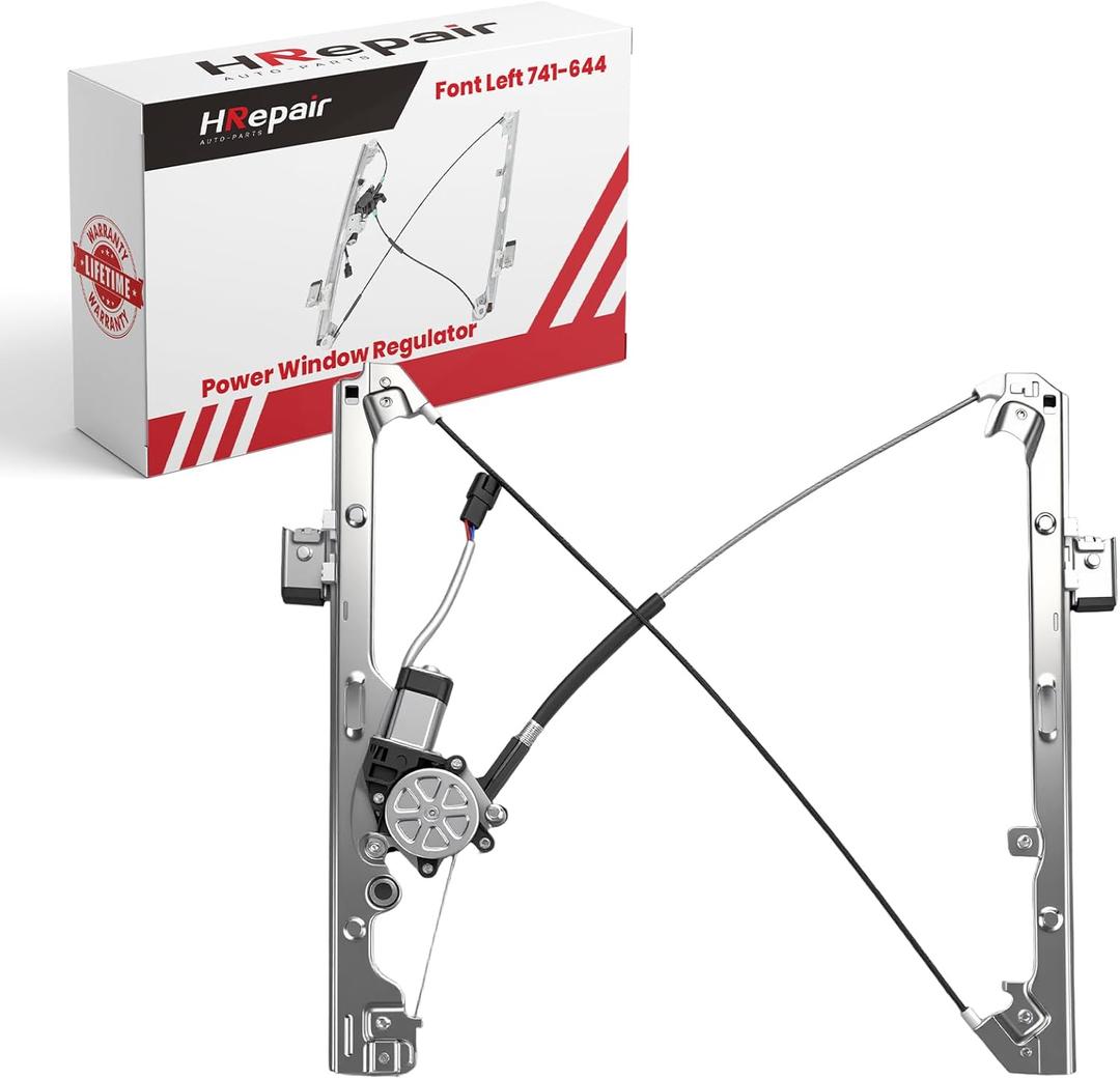 Window Regulator Driver Side fits for 2000-2007 Chevy Silverado Tahoe Suburban Avalanche & Cadillac Escalade & GMC Yukon XL Sierra,with Motor - Front Left(741-644)