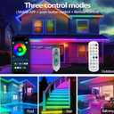 16.4FT Ws2812 RGB+IC LED Strip Lights IP68 Outdoor Waterproof, 5V USB Powered, Music Sync Bluetooth APP/RF Remote Control Lights for Balcony,Deck,Camping,Garden,Bedroom Decor