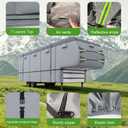 5th Wheel RV Cover 7 Layers Fifth Wheel Camper Cover Windproof Waterproof Rip-Stop UV Protection (Fit 33-35FT)