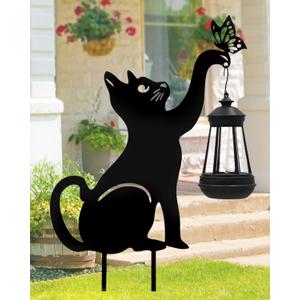 Black Cat Yard Decorations Outdoor - Solar Lights Outdoor Garden Decor Stake with Butterfly Decorative Metal Housewarming Ornament for Yard Pathway Lawn Patio  Unique Gift Ideas for Christmas Black Cat Yard Decorations Outdoor - Solar Lights Outdoor Garden Decor Stake with Butterfly Decorative Metal Housewarming Ornament for Yard Pathway Lawn Patio  Unique Gift Ideas for Christmas