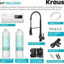 KRAUS Britt 2-in-1 Commercial Style Pull-Down Single Handle Water Filter Kitchen Faucet in Matte Black with Purita 2-Stage Under-Sink Filtration System