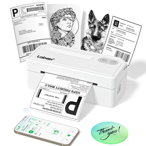 Labeer Bluetooth Thermal Label Printer, 4x6 Wireless Label Printer for Shipping Packages, Small Business Office or Home, Compatible with Windows, Mac, Android, iOS, Shopify, Ebay, Etsy, UPS, White