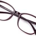 VisionGlobal Blue Light Blocking Glasses for Women/Men, Anti Eyestrain, Computer Reading, TV Glasses, Stylish Square Frame, Anti Glare(Red,+2.00 Magnification) (06_nola_dark Red)