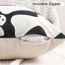 Faylapa Farmhouse Pillow Covers 18x18 Inch Set of 2, Cute White Cow Ghost Holiday Linen Throw Pillow Cases for Home Bedroom Living Room Sofa Couch Decor (Cover ONLY)