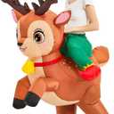 JUROSAICA Inflatable Reindeer Costume Adult Blow Up Deer Elk Animal Costumes Ride On Holiday Inflatable Halloween Christmas Costume For Women Men Party
