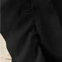 SHENHE Women's Ruffle Sleeve Tie Waist Drawstring Tops Summer V Neck Elegant Blouse Dressy Crop Tank Top (Black, S)