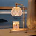 Candle Warmer Lamp with Timer and Dimmer,Flameless Electric Wax Melt Warmer for Jar Candles With 2 Bulbs,House Warming Gifts,Mother's Day/Birthday/Christmas Gifts For Mom/Wife,Home Decor Lamp (Clear globe)