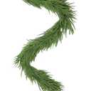YUGALI 6ft Christmas Norfolk Pine Garland for Mantle with Lights Realistic Real Touch Holiday Decorations Fireplace Stairs Railing Door Frame Indoor Outdoor Décor Lighted Full Flocked Winter Greenery