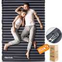 Hikenture Double Sleeping Pad for Camping, 4" Extra-Thick Camping Mattress 2 Person, Inflatable & Ultralight Sleeping Mat for Backpacking, Hiking (Grey Foot Pump, Full XL) (Full XL)