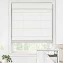 LazBlinds No Drill Roman Shades for Windows, Cordless Light Filtering Window Shades with UV Protection, Polyester Fabric for Bedroom & Living Room, 22" W x 64" H, Off White