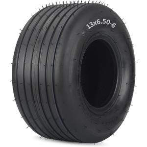GICOOL 13x6.50-6 Tubeless Lawn Mower Tire, Riding Lawnmower Straight Rib Tread, 4 Ply