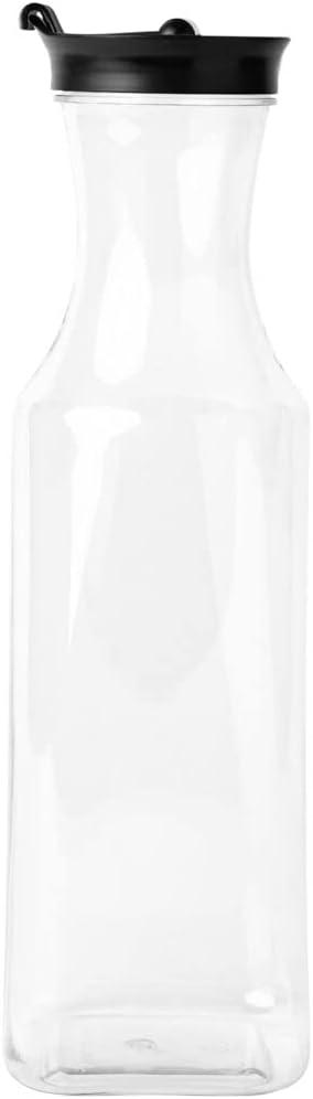 Square pitcher with black lid 12 pack 2 count ea 52 oz