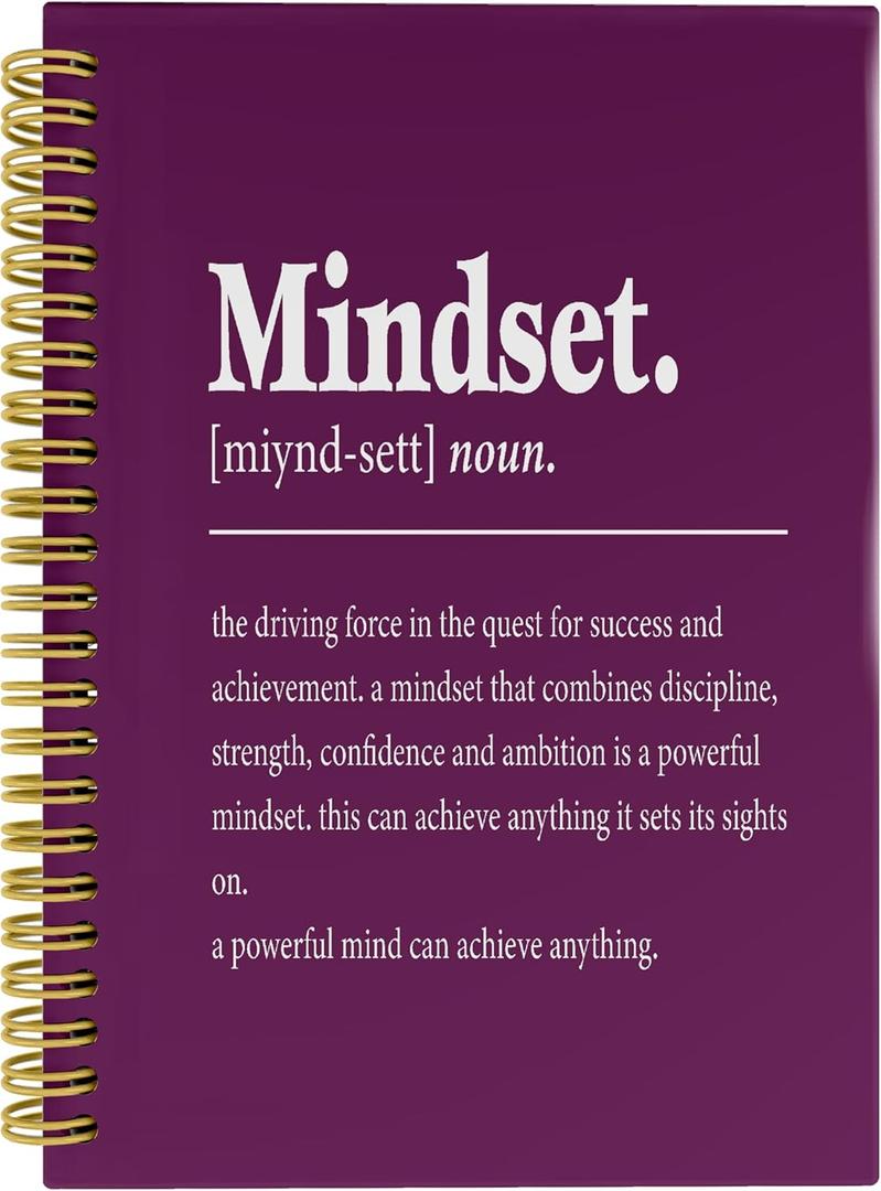 Knibeo Mindset Inspirational Notebooks Journal - Anti Anxiety Notebook, 5.58.3 Inch Inspirational Spiral Bound Notebook with 164 Pages, College School Supplies(Violet)