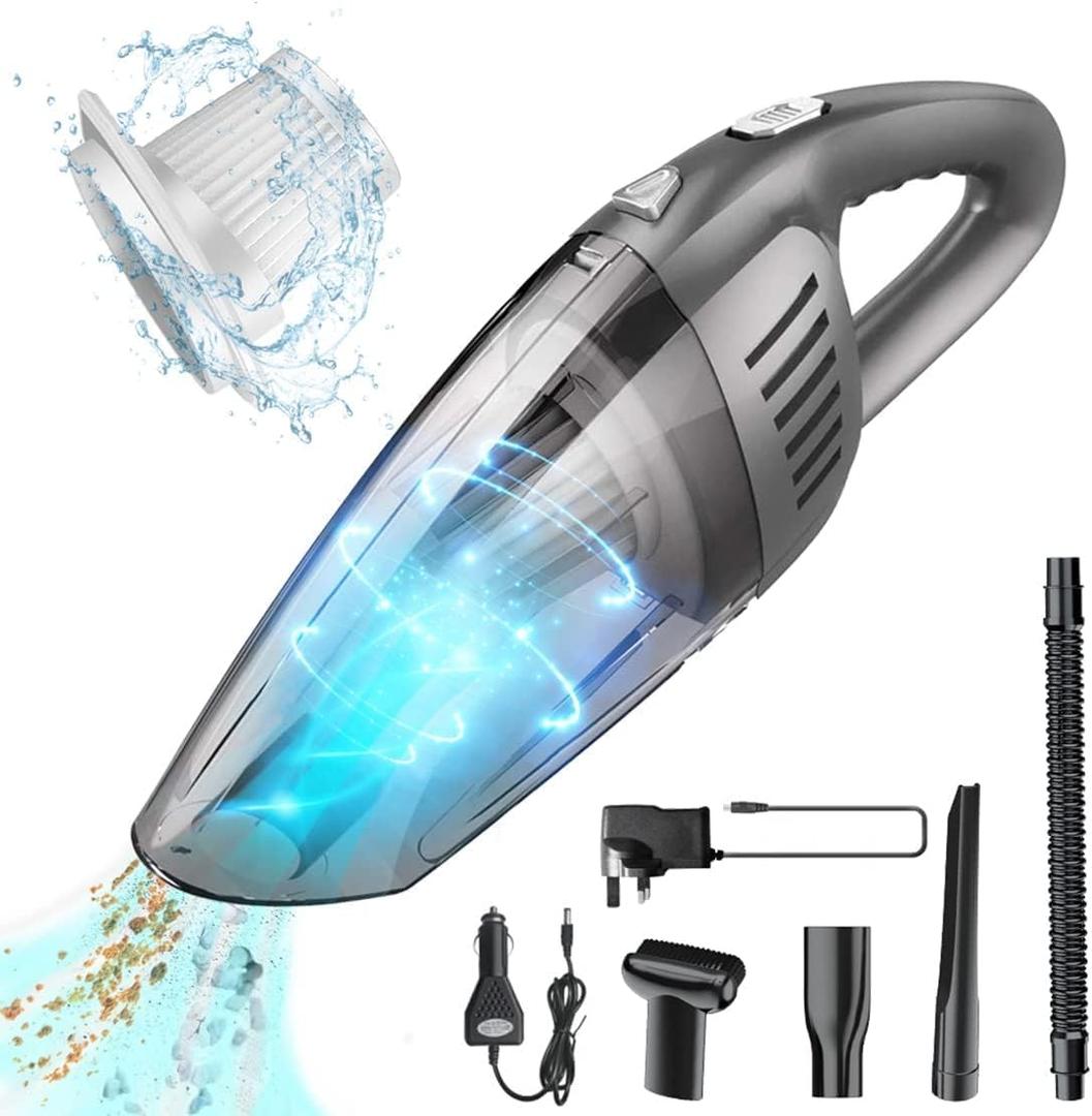 Powerful 8000PA Suction Cordless Handheld Vacuum - Portable for Home, Office & Car Cleaning with Multi Accessories