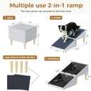 3-in-1 Dog Ramp Pet Stairs 18.5"x18.3"x18.1" with Hidden Storage Ottoman, Anti-Slip Steps for Small, Medium, Large, Senior & Injured Pets, 220LBS for Bed & Sofa (White)