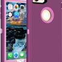 MXX Case Compatible with iPhone 8 and iPhone 7, with Screen Protector 3-Layer Super Full Heavy Duty Body Bumper Cover/Shock Protection/Dust Proof, Designed for iPhone 7 and 8 - (Purple/Light Pink)