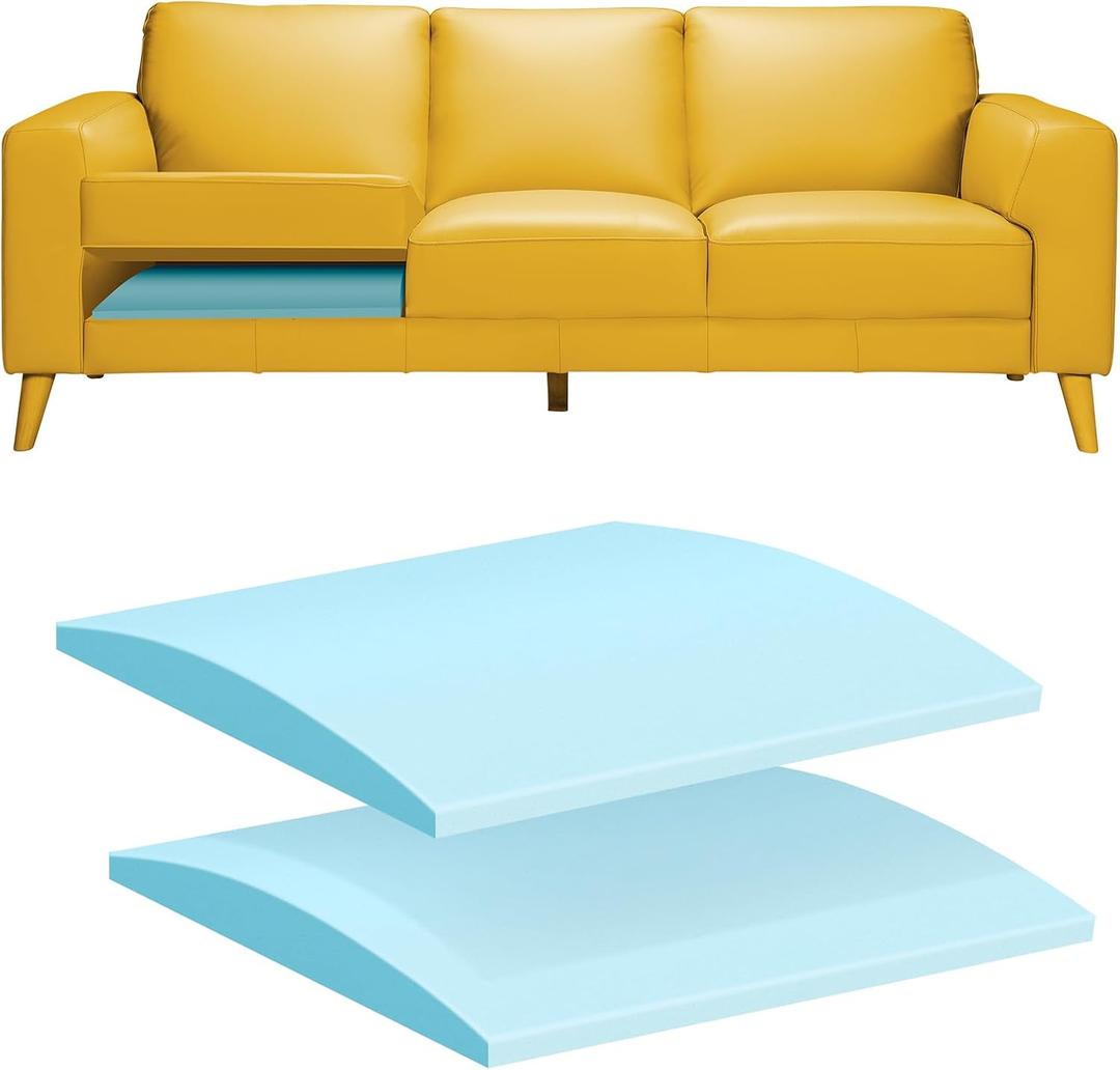 RA RUNNING ALIEN Couch Cushion Support for Sagging Seat,20"X20"X2" High Density Foam Sofa Cushion,Arched Furniture Seat Under Cushion Sag Repair for Loveseat,Blue Set of 2