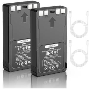 2 Pack LIT-22 Battery 7000mAh Rechargeable Lithium Battery for SPYPOINT Trail Camera - Compatible with Flex-M, Flex G-36, Flex-Plus, Flex-S Cellular Trail Cameras (Includes Type-C Cable)