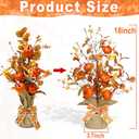 2 Pack & Timer - Lighted Fall Tree Tabletop Fall Thanksgiving Decor with 30 LED Battery Operated Artificial Eucalyptus Tree Pumpkins Floral Berry Burlap Base Fall Thanksgiving Decorations Home Indoor