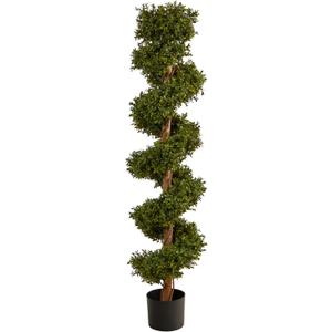 Nearly Natural 5ft. Boxwood Spiral Topiary Artificial Tree (Indoor/Outdoor)