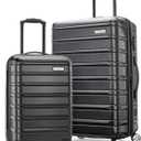 Samsonite Omni 2 Hardside 2 Piece Set - Includes Carry-On & Medium Checked Suitcases - 360° Dual Spinner Wheels - Integrated TSA Lock & Expansion- Midnight Black
