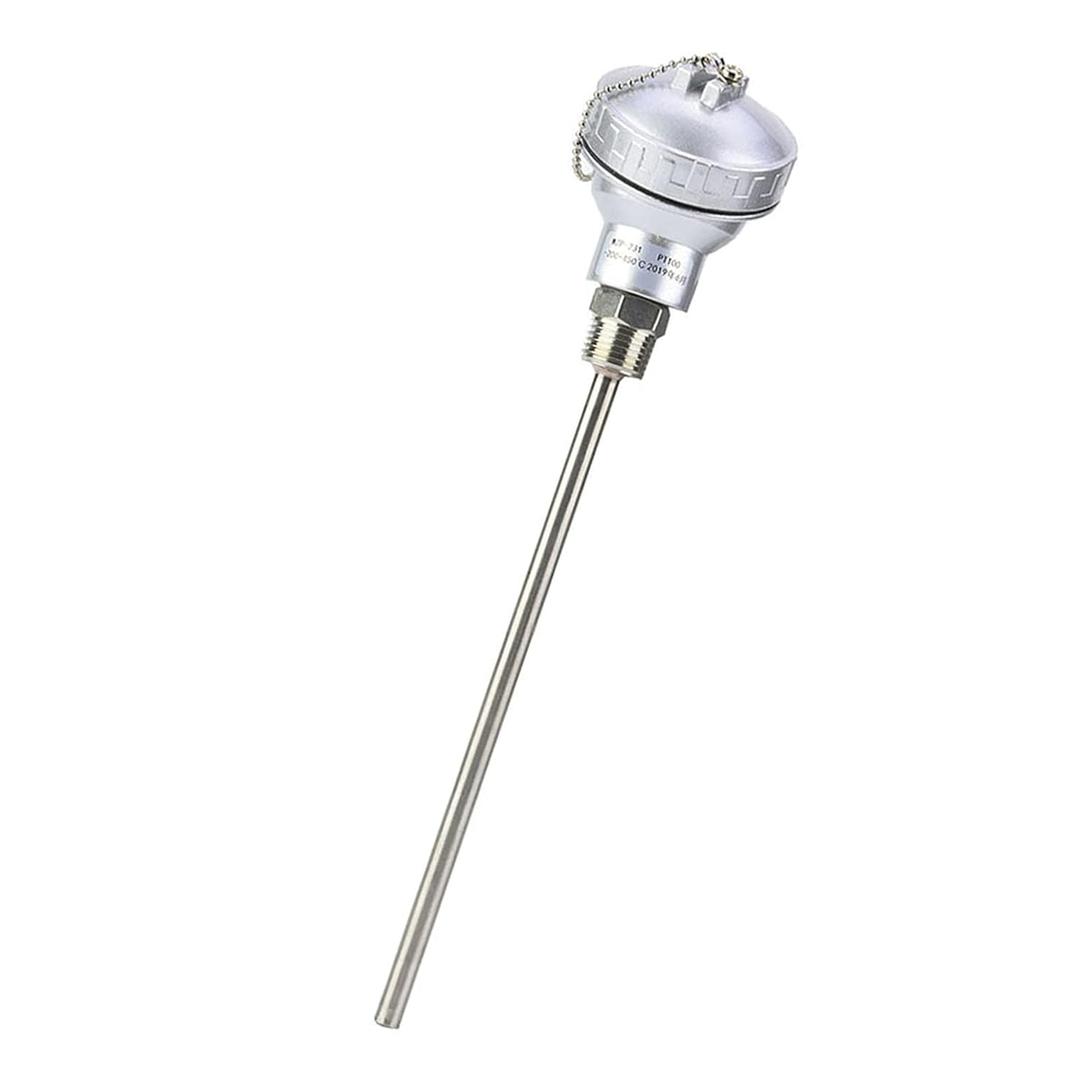 Temperature Sensor Head, PT100 Temperature Sensor Probe 1/2" NPT Thread Thermocouple Terminal Head (PT 200mm)