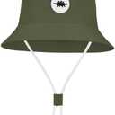 Zando Baby Sun Hat UPF 50+ Sun Protective Adjustable Wide Brim Toddler Bucket Hats for Boys Summer Outdoor Beach Swim Play Boy Girl 12-24 Months Army Green