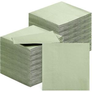 200 Pieces Cocktail Napkins 2 Ply Beverage Napkin Disposable Paper Napkins for Dinner Wedding Birthday Graduation Holiday Party Restaurant Bar Bridal Anniversary Event (Sage Green) 200 Pieces Cocktail Napkins 2 Ply Beverage Napkin Disposable Paper Napkins for Dinner Wedding Birthday Graduation Holiday Party Restaurant Bar Bridal Anniversary Event (Sage Green)